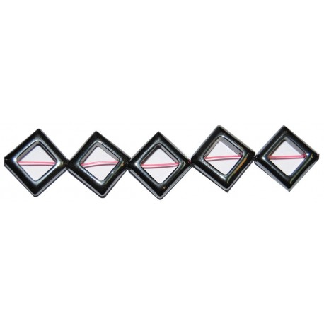 Hematite rombo hueco 16 mm.