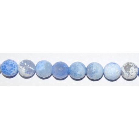 Ágata Fuego azul (2) bola facetada 8 mm.