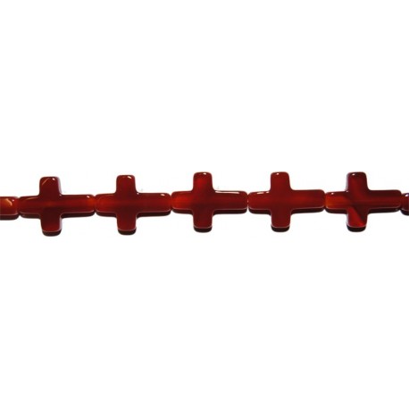 Ágata roja cruz 12*16 mm.