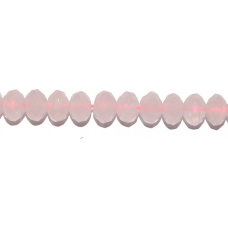 Cuarzo rosa rondel facetado (Tipo 2) 5*8 mm.