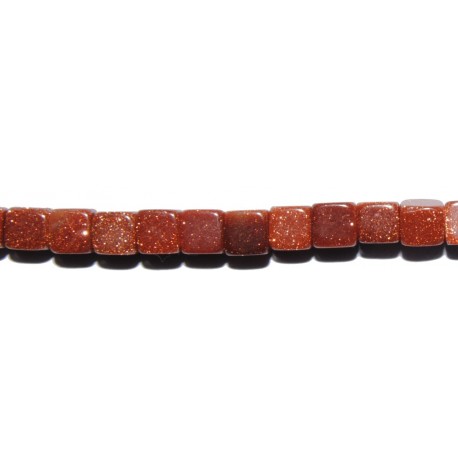 Aventurina Dorada cubo 4 mm.