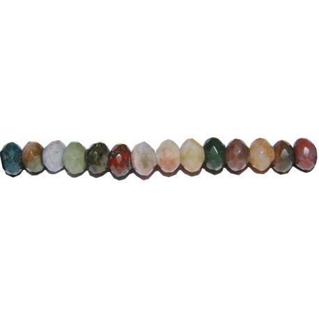 Ágata de la india rondel facetado 6*8 mm.