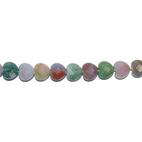 Ágata de la India corazón facetado 12 mm.