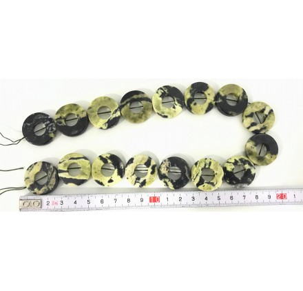 Turquesa Amarilla donut 25 mm