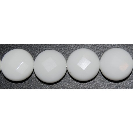 Onix blanco disco facetado 14 mm.