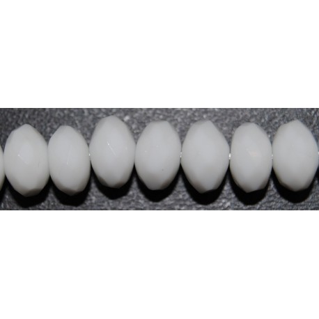 Onix blanco rondel facetado 6*10 mm.