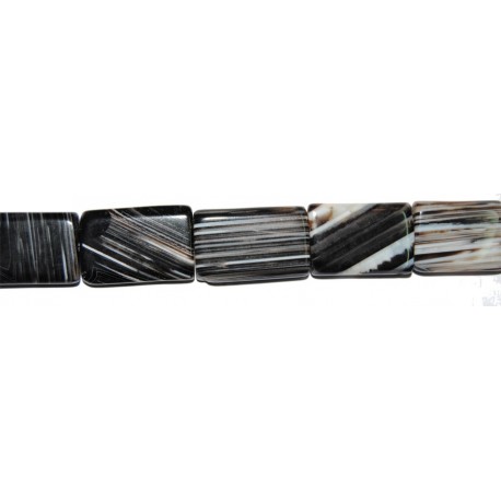 Ágata negra veteada rectángulo 20*30 mm.