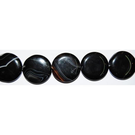 Ágata negra veteada disco 30 mm.