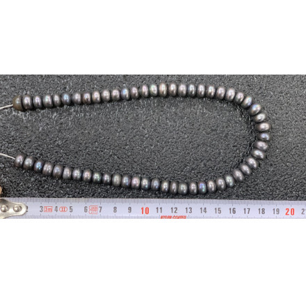 Perla Gris Rondel 10-11 mm