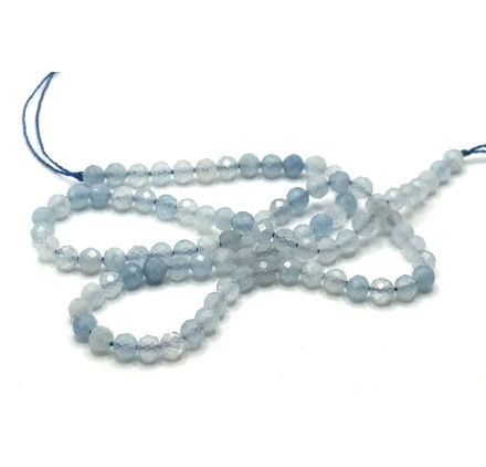 Aguamarina bola facetada 4 mm ( Alta calidad )