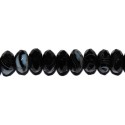 Ágata Negra Veteada rondel facetado 6*10 mm.