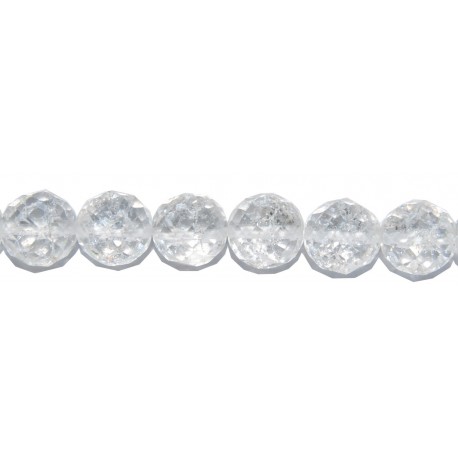 Cristal de roca bola "cracked" facetada 8 mm.